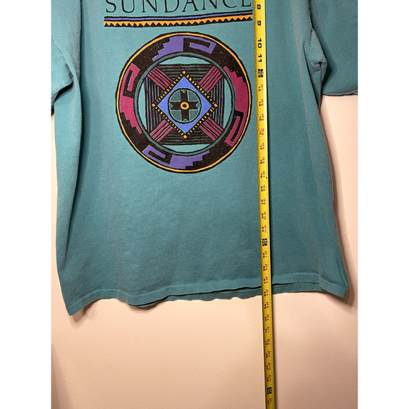 Teal Single-Stitch SUNDANCE Vintage Tee Size Large - Picture 8 of 13